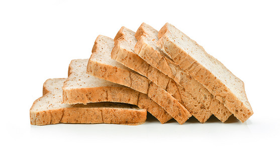 白底面孤立的切片面包面包棕色农业厨房白色面包师早餐小麦粮食营养背景图片