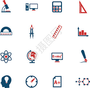 大学图标 se统治者电脑测试三角形地球羽毛计算器日程显微镜监视器背景图片