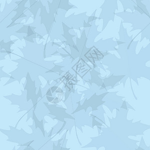 浅蓝色矢量无缝模式与枫叶 任何设计的秋天背景背景图片