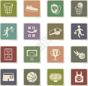 篮球图标 se运动鞋木板方案篮子短裤贴纸场地杯子运动员汗衫背景图片