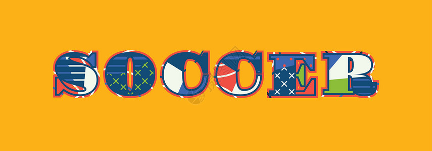 足球概念艺术字它制作图案竞赛运动青年场地游戏打字稿凸版俱乐部比赛团队背景图片