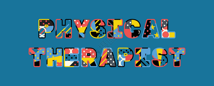 苹方字体物理治疗师概念艺术字它制作图案卫生疗师提供方打字稿疗法治疗师凸版医疗服务保健插画