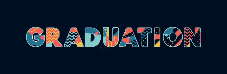 毕业概念艺术字它制作图案插图召集凸版打字稿毕业典礼背景图片