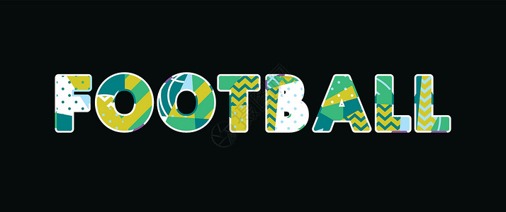 足球艺术字足球概念艺术字它制作图案插图球员凸版联盟季后赛体育场竞赛扇子比赛场地插画