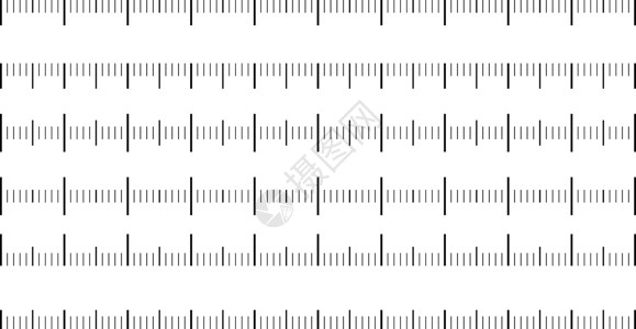 一组水平标尺  lenght 和大小指示距离单位 矢量插图仪表乐器适应症酒吧单元节奏指标测量白色线条背景图片