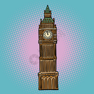 伦敦大笨钟手表插画