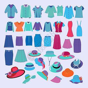 女式帽子时尚布料及配饰系列设计图片