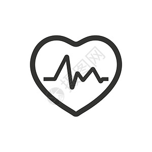 搏心脉动图标心电图心脏病学插画