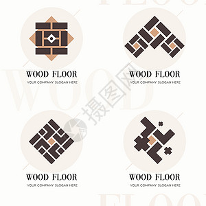 木地板公司标志 网站平面样式的木地板公司徽标 木地板公司徽标的可编辑矢量模板 用于木地板镶木地板层压板的矢量公司徽标背景图片