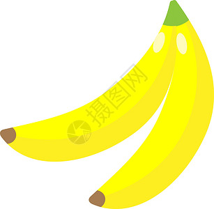 白色背景上的香蕉枝背景图片
