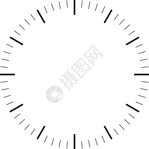 时钟脸 白小时拨号 达斯标记分钟和小时 简单平面矢量图短跑插图滴答指针跑步手表时间跑表商业圆圈背景图片