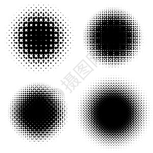 抽象几何设计图形半色元素 一组带摩尔的光栅圆圈背景图片