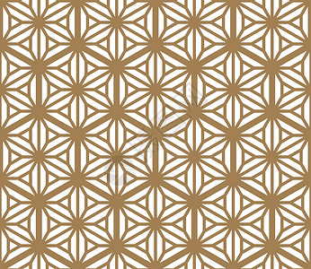 基于日本饰品 Kumik 的无缝模式六边形插图激光装饰品几何学艺术马赛克图案织物纺织品背景图片