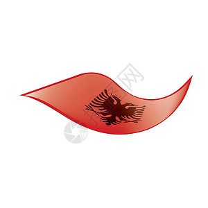 阿尔巴尼亚它制作图案文化自由旗帜黑色丝带横幅插图红色海浪庆典背景图片