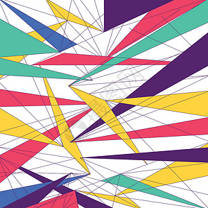 三角形吊旗抽象的现代多彩线条 三角形 未来潮流设计插画