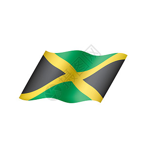 国家地理保护区牙买加它制作图案全球联盟世界丝带横幅飞行国家地理黄色海浪设计图片