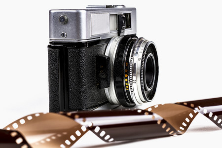 胶卷格式素材旧胶片照相机模拟历史摄影师乐器摄影爱好电影照片合金相机背景