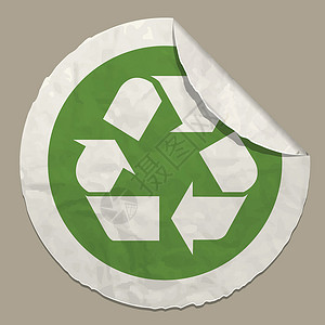 废物回收标志弯曲顶峰贴纸加工边缘圆形背景图片
