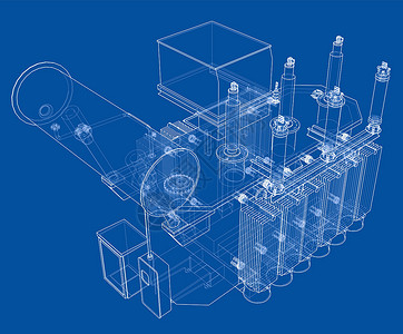 电气工业高压变压器概念高压电缆变压器力量工程工业渲染车站电气草图设计图片