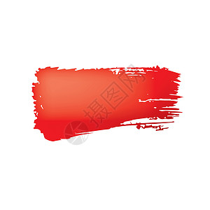 白色背景上的红漆画笔描边艺术红色水彩绘画横幅涂鸦创造力广告墨水飞溅插画
