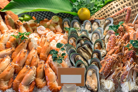 费提耶冰上海食食物牡蛎自助餐动物甲壳美味海鲜橙子起动机贝类背景