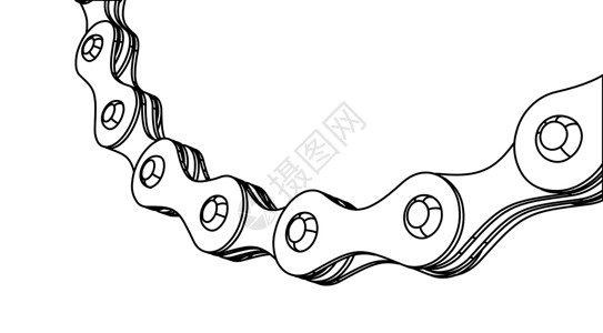 摩托车链条自行车链条特写矢量图  3D设计运输机器戒指技术绘画蓝图齿轮白色插图服务设计图片