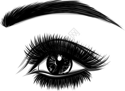彩妆节标志在白色背景上的眼睛 女人的眼睛 眼睛标志 眼睛艺术 人脸蚀刻化妆品眼球眼妆视力表眼科眼镜绘画睫毛检查插画
