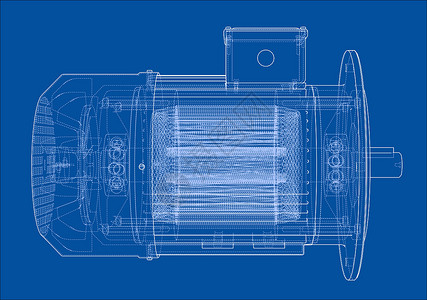 电动机草图 韦克托机械交流马达制造业引擎工厂力量速度电磁转子背景图片
