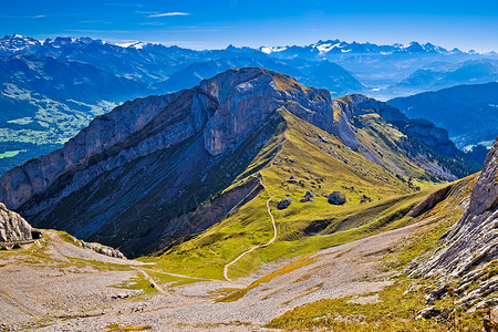 Pilatus 视图的阿尔卑斯山峰高清图片