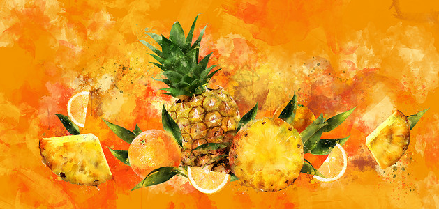 橙色菠萝烹饪蜜饯高清图片