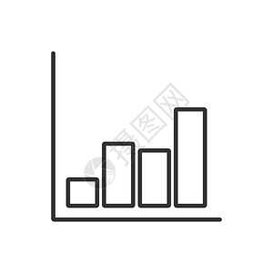 白色背景上的条形图形线图标背景图片