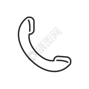 白色背景上的电话线图标插画