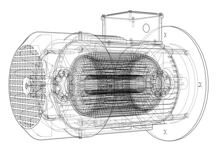 电动机草图 韦克托电磁发电机电气力量齿轮马达转子机械维修工程背景图片