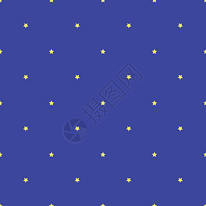无缝恒星模式矢量 蓝色背景的黄星 任何网络设计或纺织品都使用简单易懂的风格卡通片墙纸天空星星旗帜装饰织物插图打印艺术背景图片