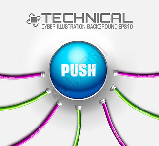 电子设备外接线技术按钮推线背景 矢量插图设计接线网络金属数据电缆红色电气互联网白色电话设计图片
