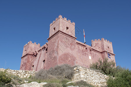 马耳他圣Agatha堡红塔Lascaris塔高清图片