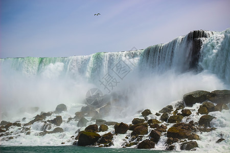美丽的尼亚加拉瀑布的美国一侧背景图片