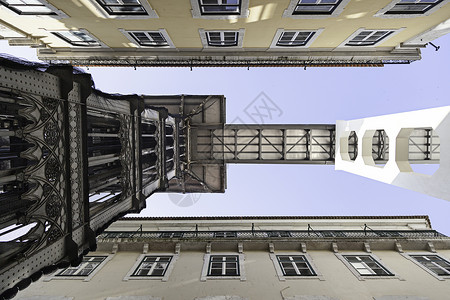 圣胡斯塔升降机偏心雕像高清图片