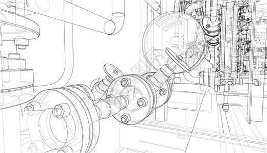 油患子工业设备草图 韦克托管子资源技术龙头管道设施工厂活力阀门气体设计图片