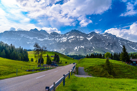 长雪阿尔卑斯山路 肖恩根伦德 内地 阿彭车道阳光国家旅游草地摄影天空爬坡风景曲线背景
