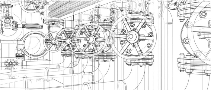 画草图工业设备草图 韦克托工程阀门活力力量资源工厂技术压力配件燃料设计图片