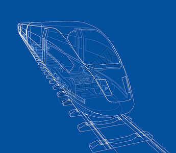 现代高速列车概念 韦克托速度运输旅行创新铁路引擎3d艺术海报多边形背景图片