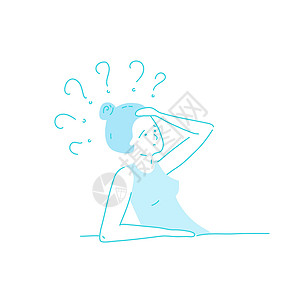 头晕燕子表情生病强调头晕的人矢量手绘它制作图案女士表情卡通蓝色涂鸦女孩工作家庭卡通片姿势设计图片