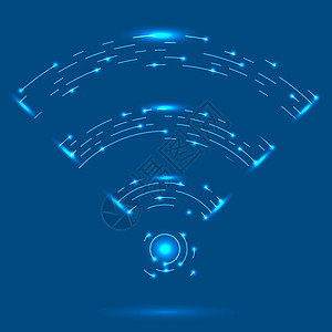 卫星网GPRS Logo 无线电波图标 无线网络蓝背景标志 移动概念符号设计图片