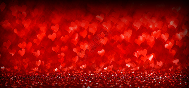 红心背景庆典粉色婚礼红色装饰火花卡片闪光辉光风格背景图片