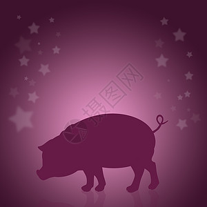 猪环影插图背景图片