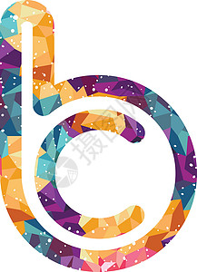 初始字母缩写符号 U品牌身份公司彩虹休息马赛克玻璃背景图片