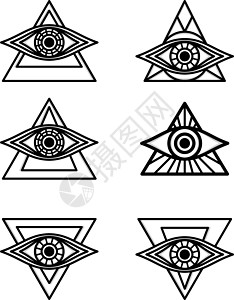 一只眼睛标志符号标志标识集合上帝流行音乐流行手表艺术社区安全宗教背景图片