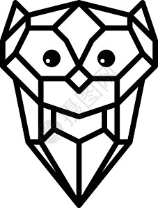 猫头鹰标志标识主题 vecto图表动物眼睛耳朵马赛克背景图片