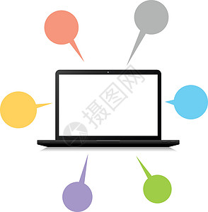 多媒体笔记本笔记本电脑业务信息图表成就气泡网络商业背景图片